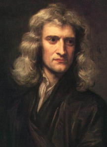 Portrait of Isaac Newton, aged 46, painted by Godfrey Kneller in 1689.